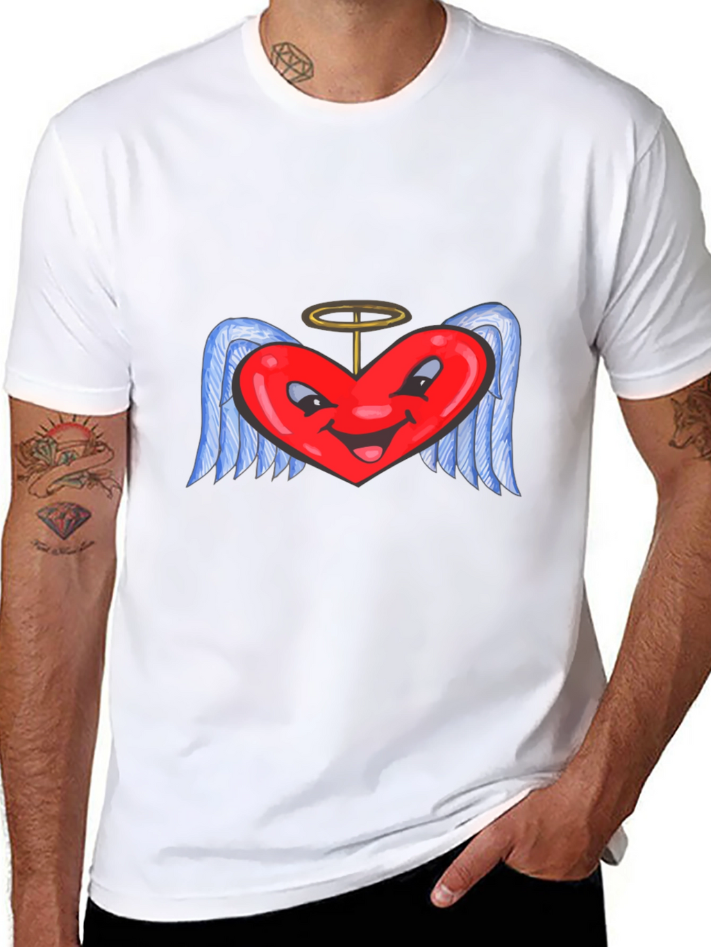 Heart Angel Black T-Shirt