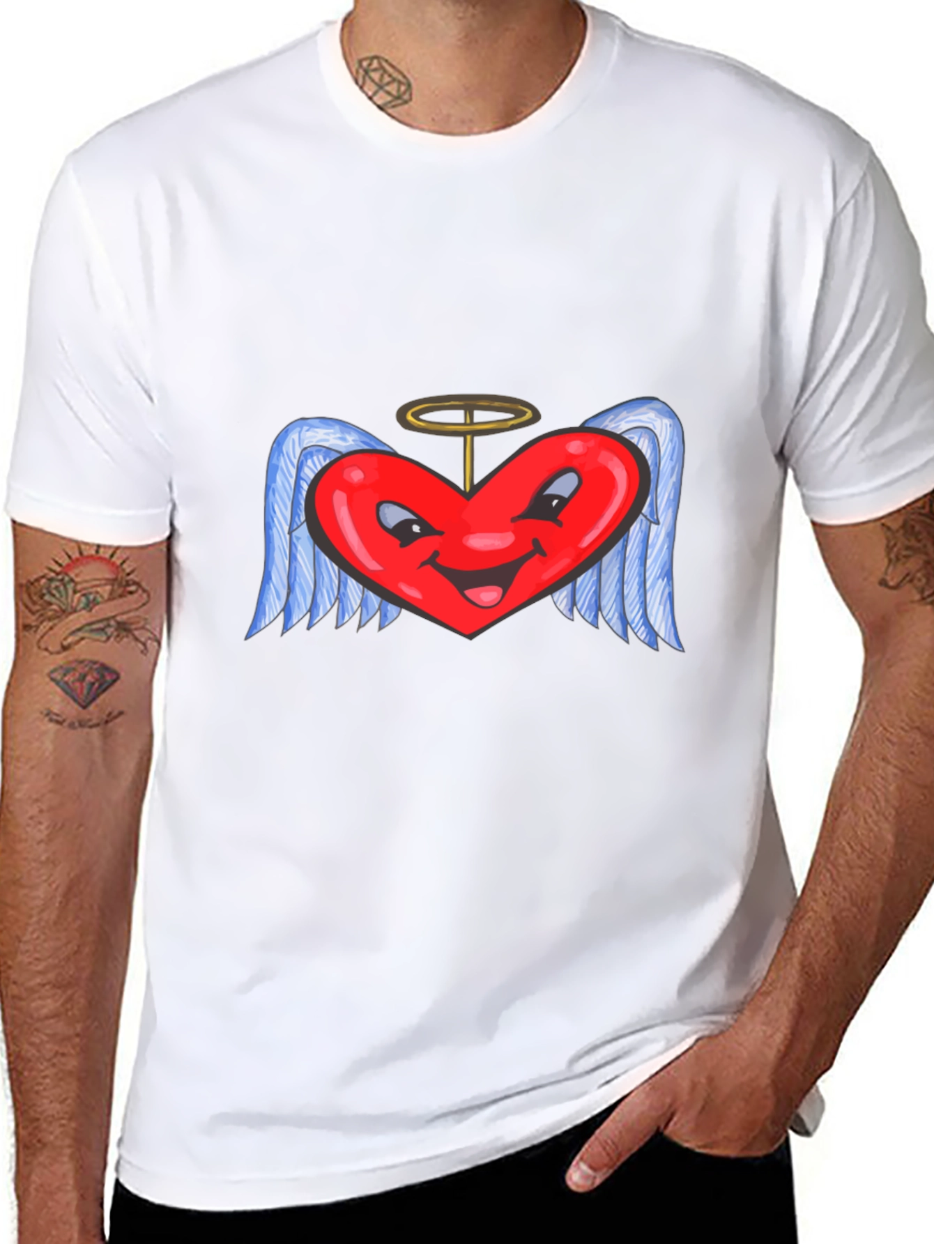 Heart Angel Black T-Shirt
