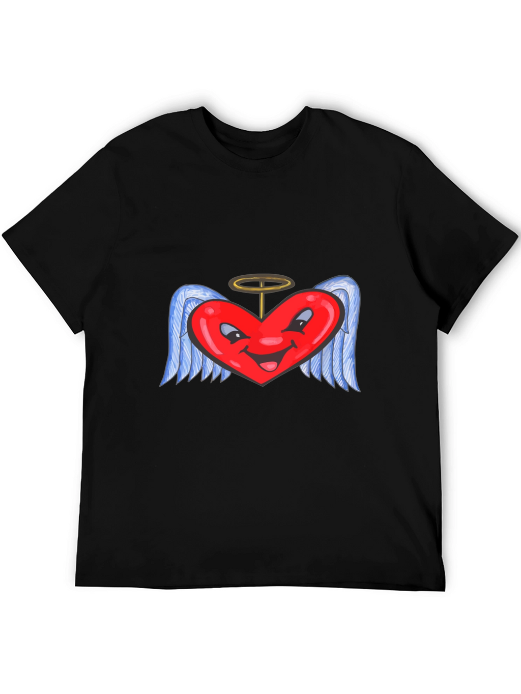 Heart Angel Black T-Shirt