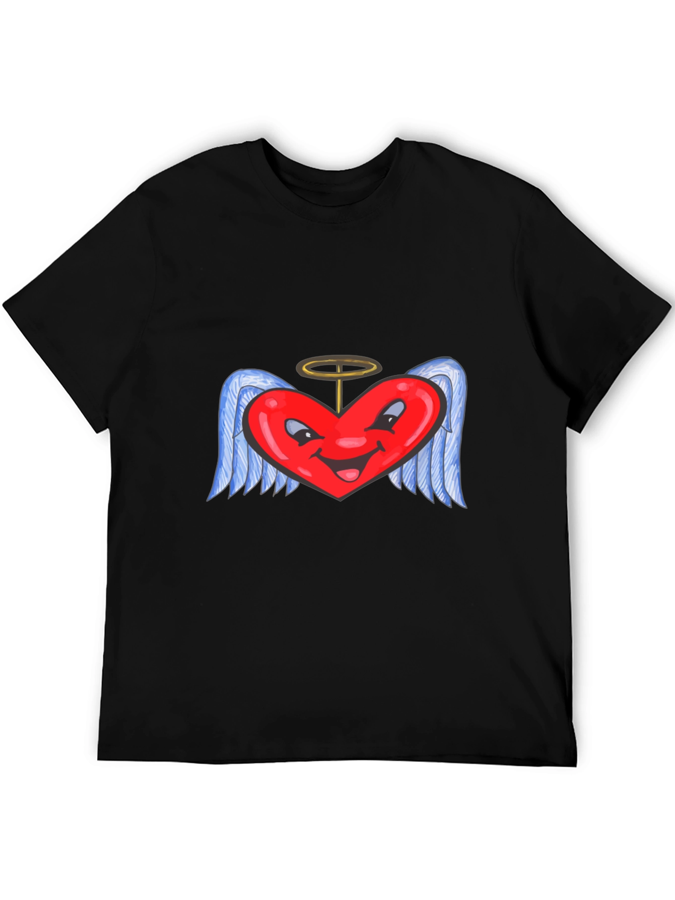 Heart Angel Black T-Shirt
