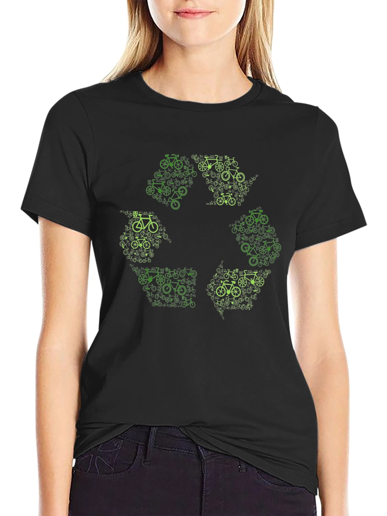 Eco-Friendly Bicycle Recycle Symbol T-Shirt