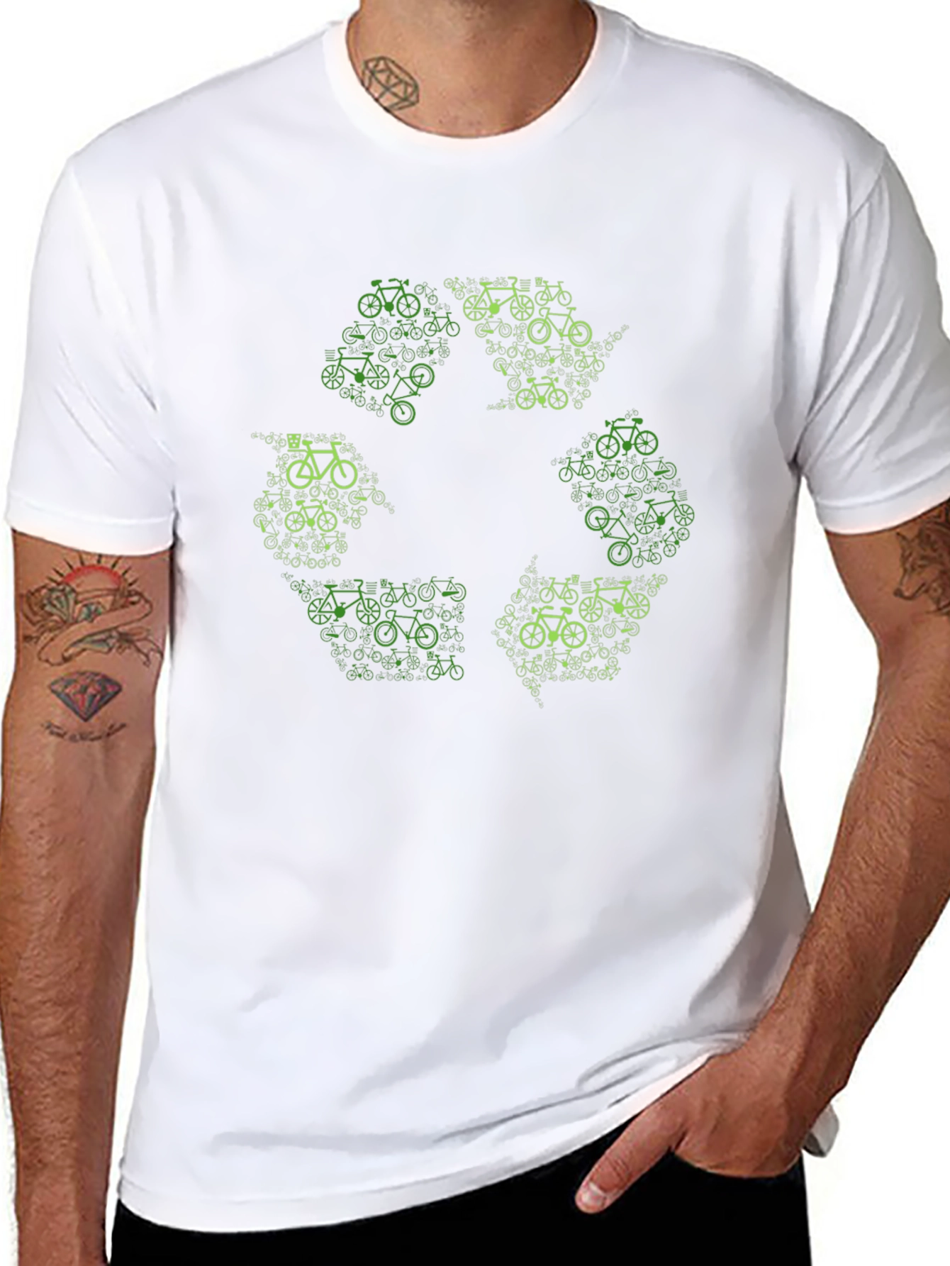 Eco-Friendly Bicycle Recycle Symbol T-Shirt