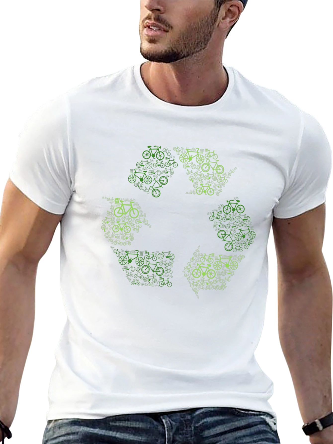Eco-Friendly Bicycle Recycle Symbol T-Shirt