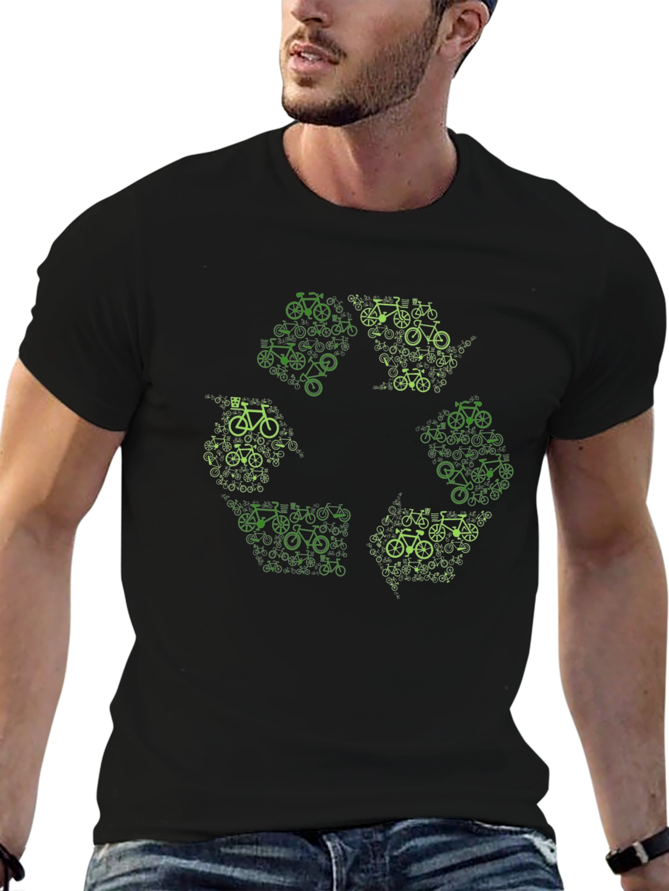 Eco-Friendly Bicycle Recycle Symbol T-Shirt