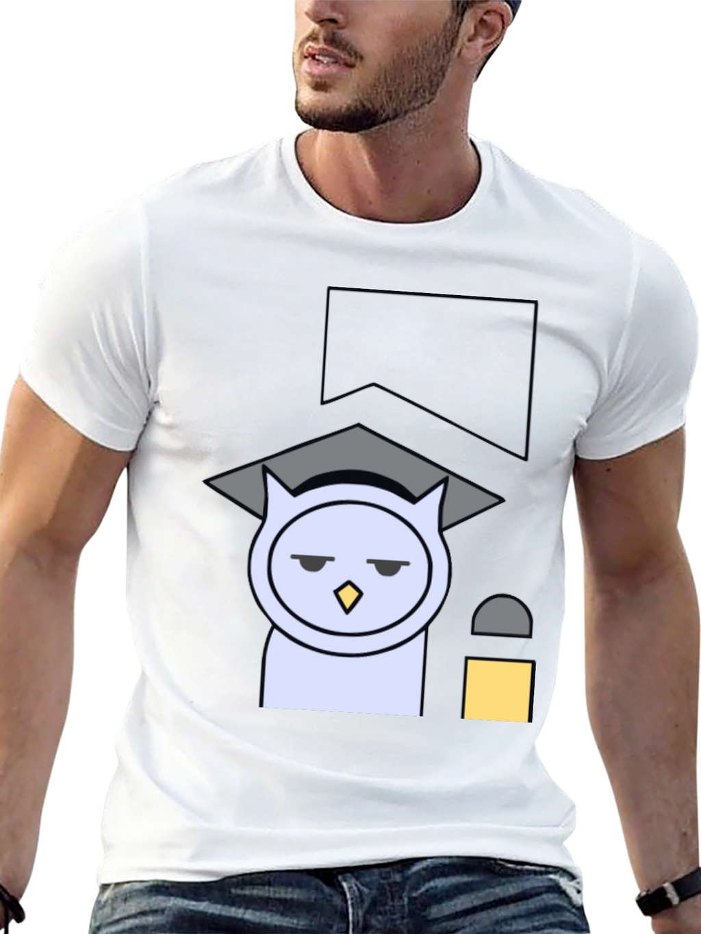 Funny Owl Graduation T-Shirt - Black Cotton Tee