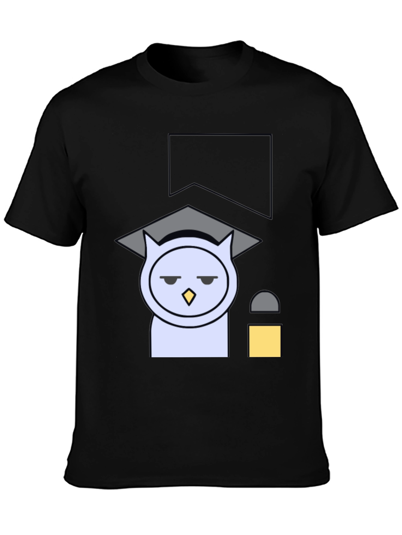 Funny Owl Graduation T-Shirt - Black Cotton Tee