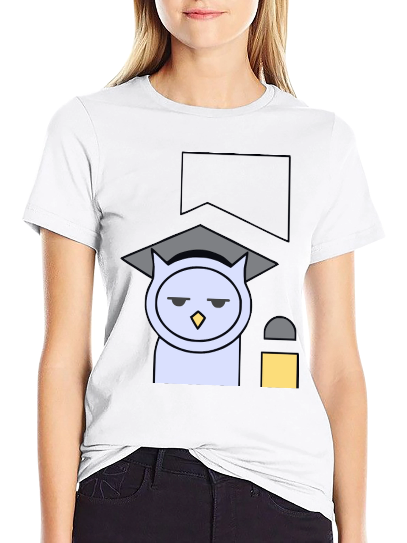 Funny Owl Graduation T-Shirt - Black Cotton Tee