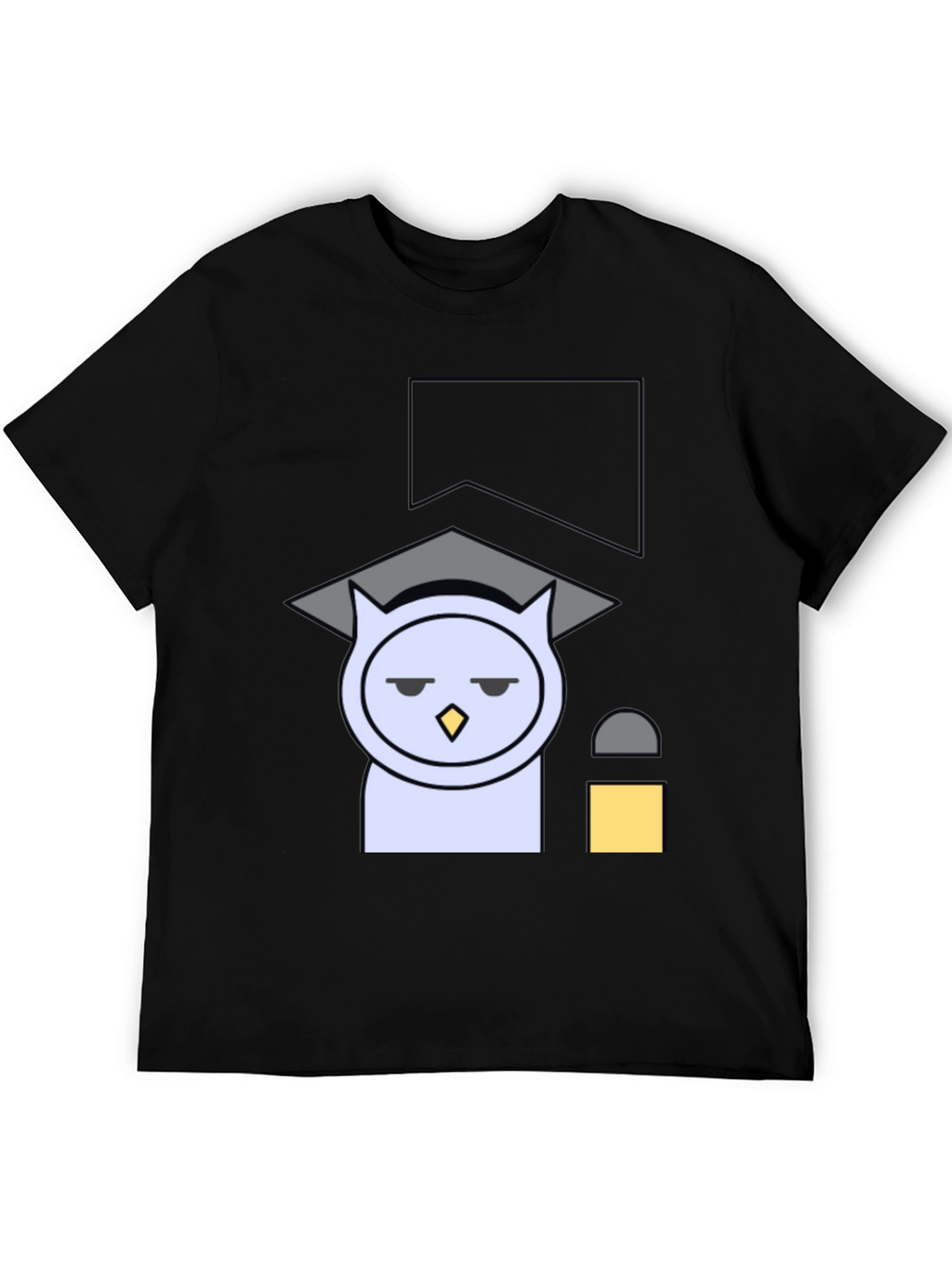Funny Owl Graduation T-Shirt - Black Cotton Tee