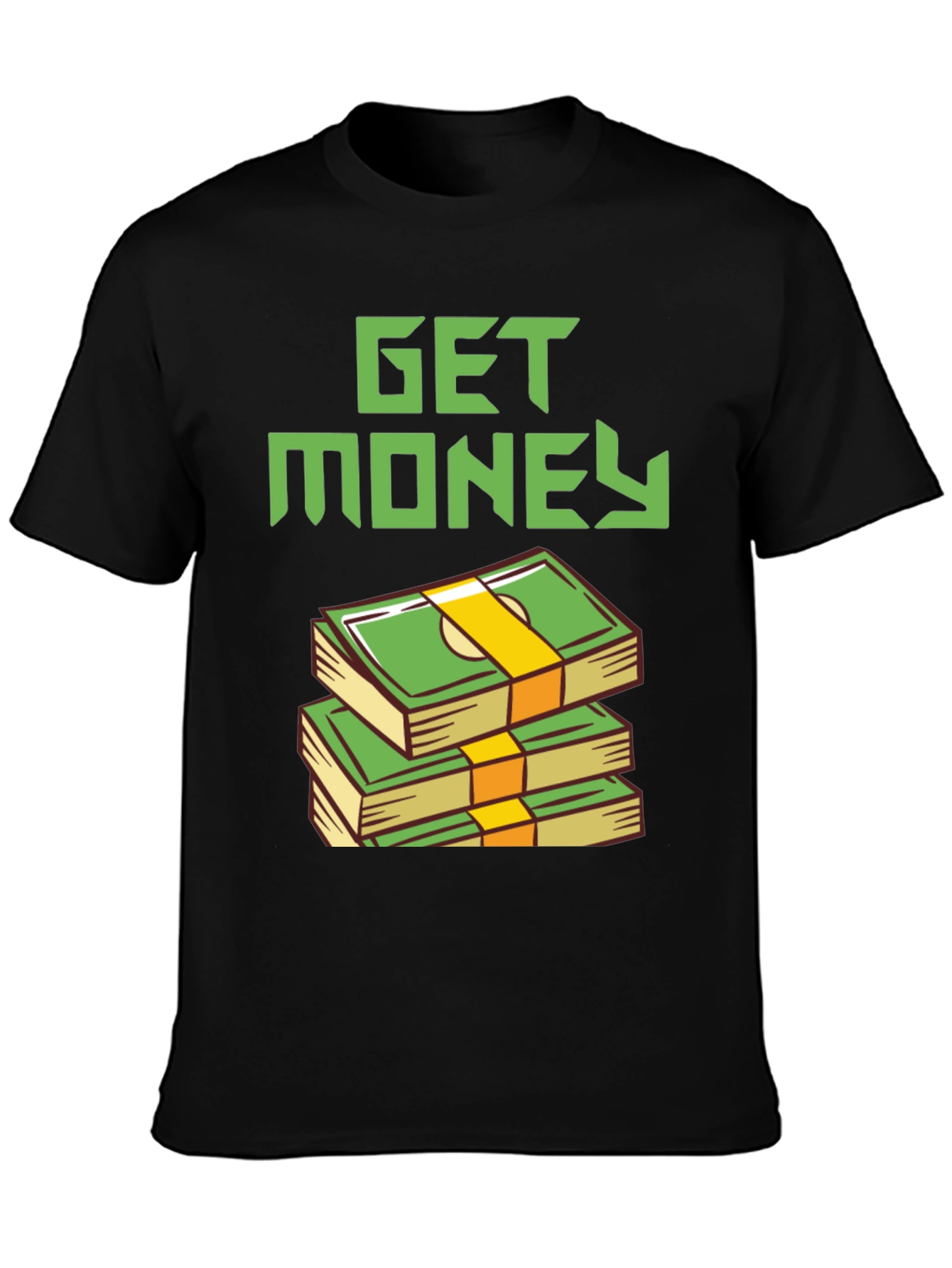 Get Money Graphic Tee - Stacked Bills Design