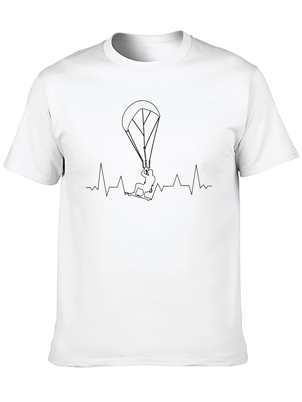 Kiteboarding Heartbeat Black T-Shirt
