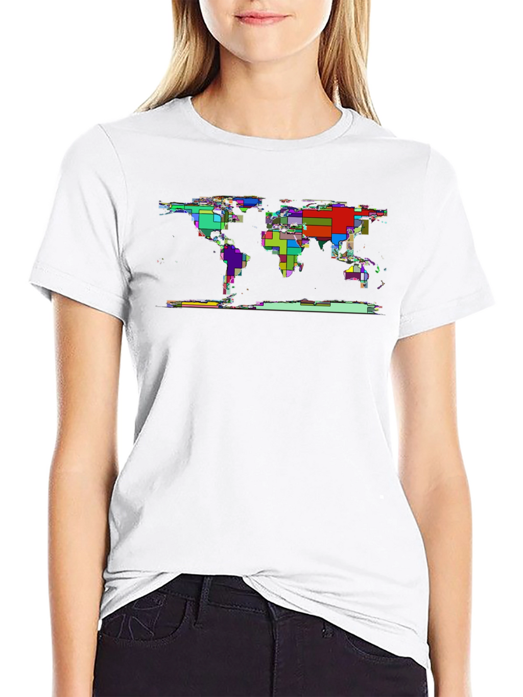 Abstract World Map Tee - Black Graphic T-Shirt