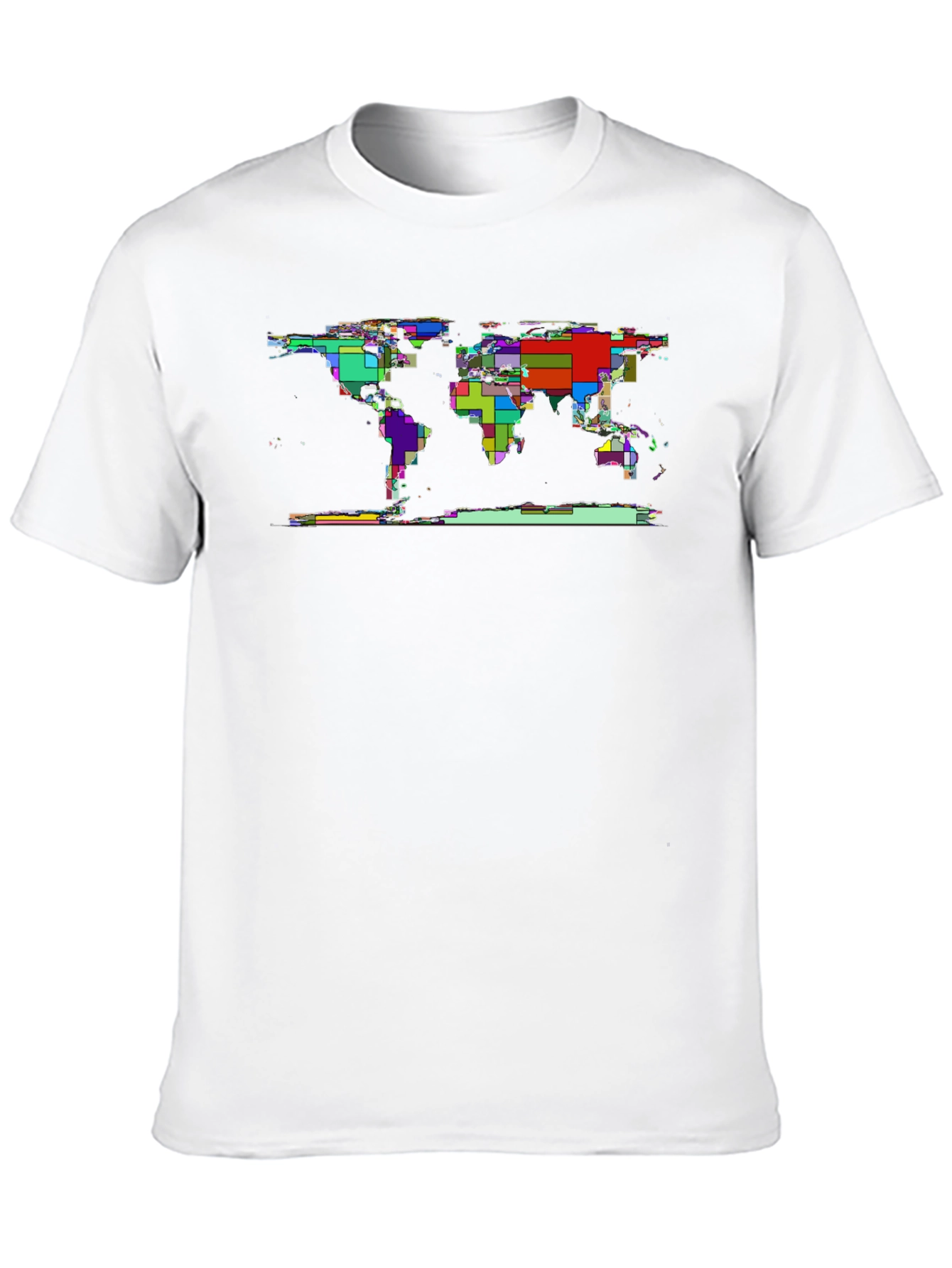 Abstract World Map Tee - Black Graphic T-Shirt