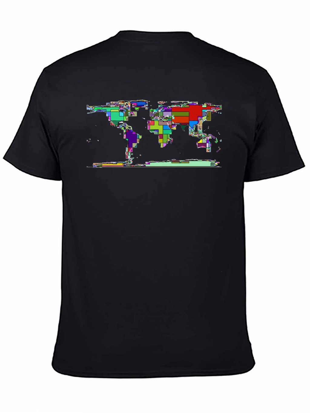 Abstract World Map Tee - Black Graphic T-Shirt