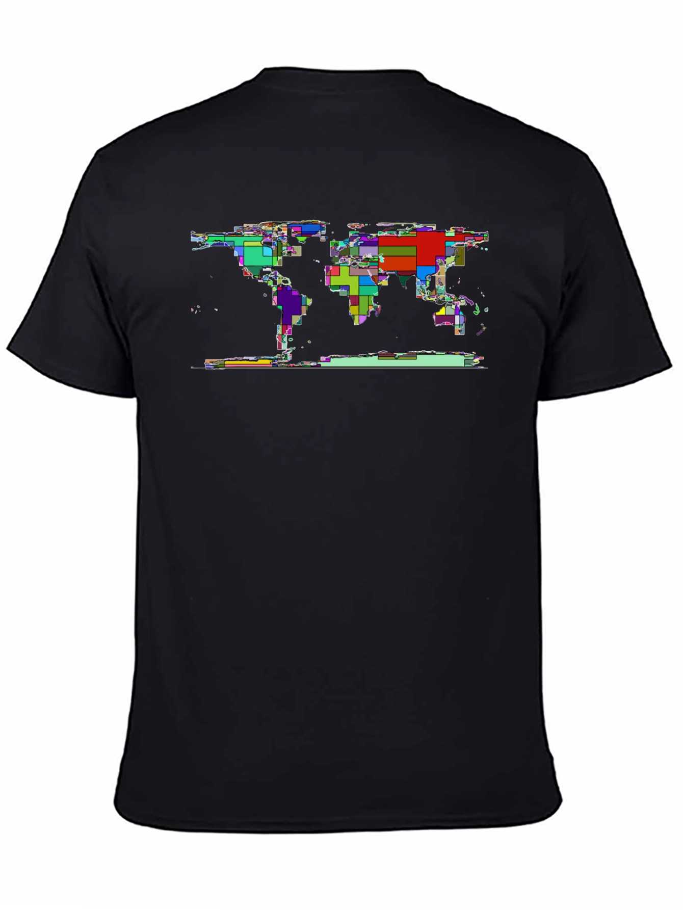 Abstract World Map Tee - Black Graphic T-Shirt