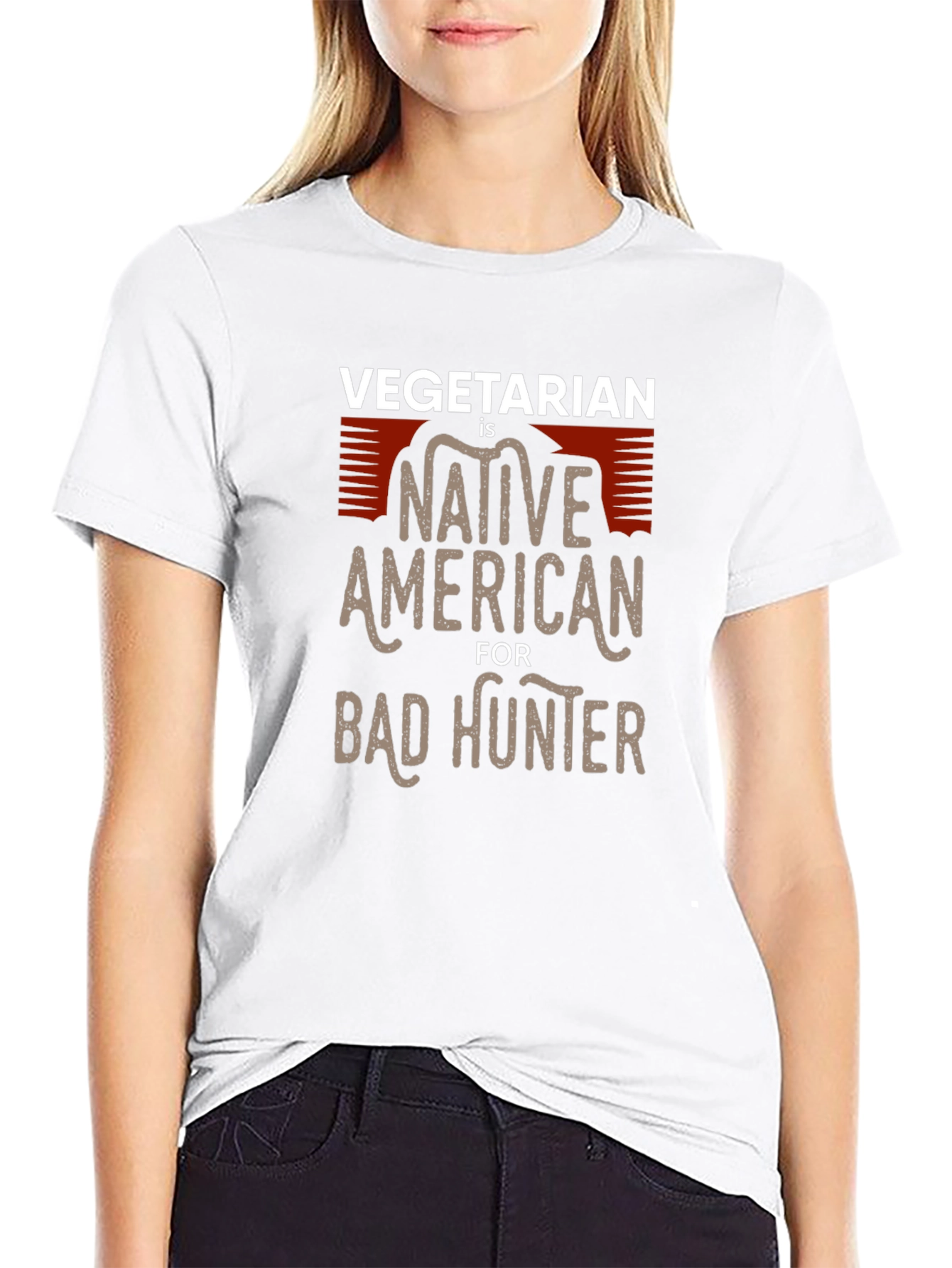 Vegetarian Bad Hunter T-Shirt Funny Graphic Tee