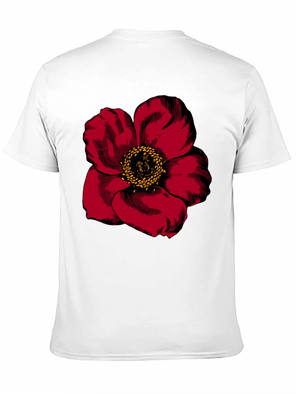 Bold Floral Graphic Tee - Black Cotton Blend