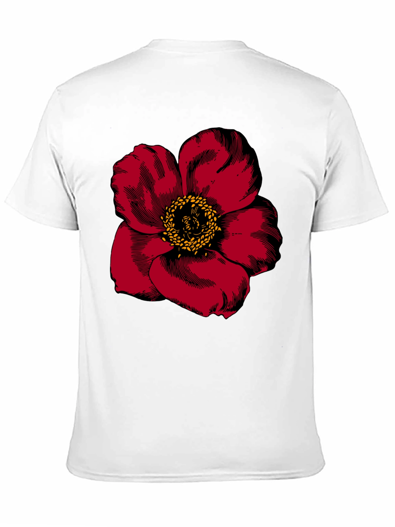 Bold Floral Graphic Tee - Black Cotton Blend