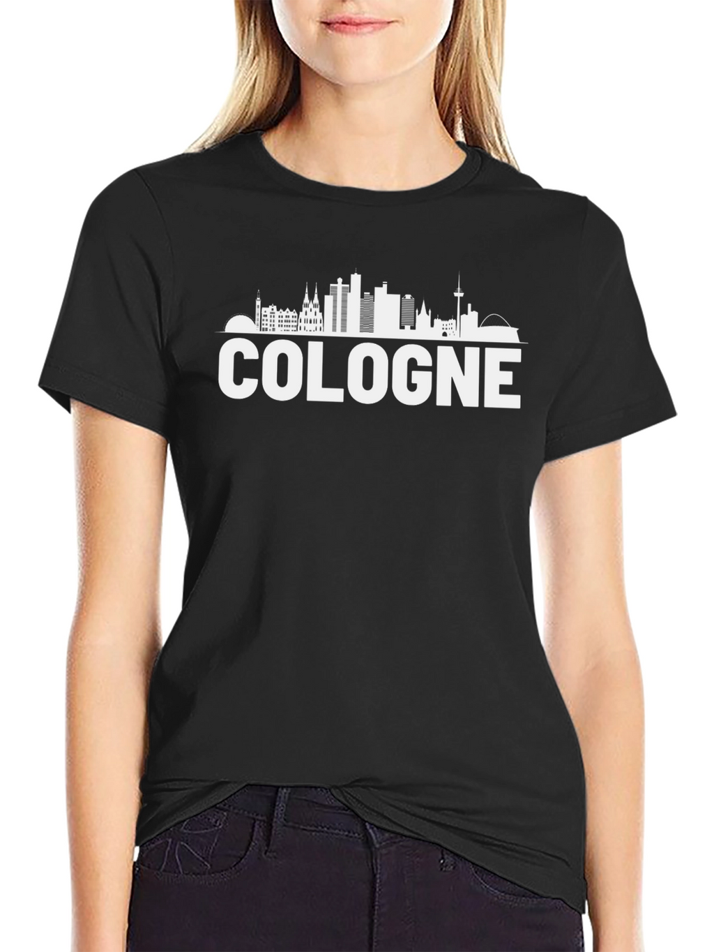 Cologne Skyline Graphic Tee - Black Unisex T-Shirt