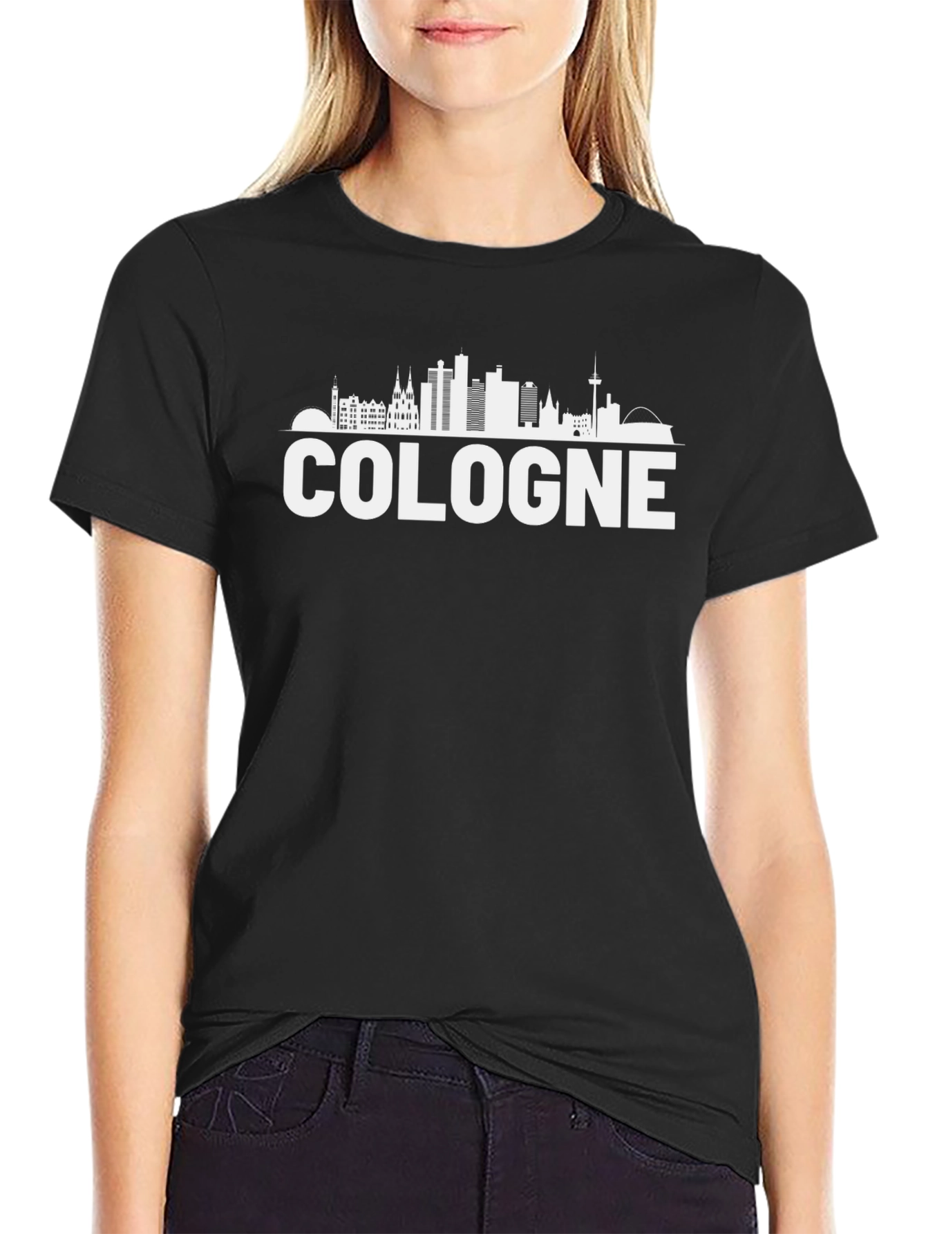 Cologne Skyline Graphic Tee - Black Unisex T-Shirt