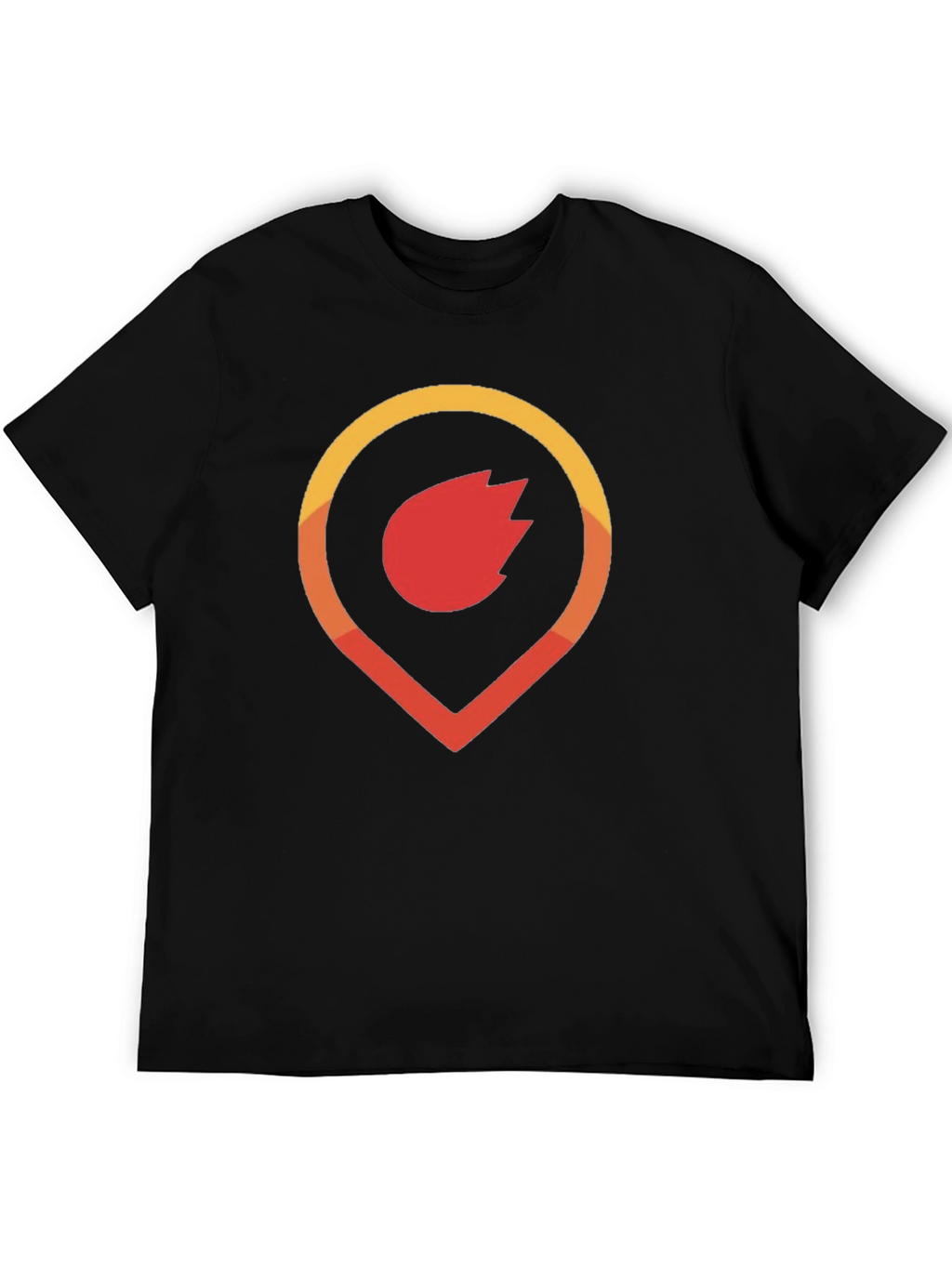 Fiery Location Pin Graphic Tee - Soft Cotton Blend