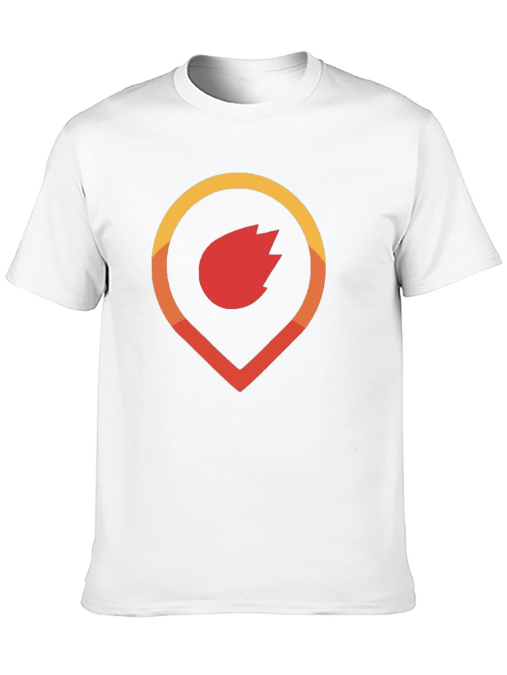 Fiery Location Pin Graphic Tee - Soft Cotton Blend