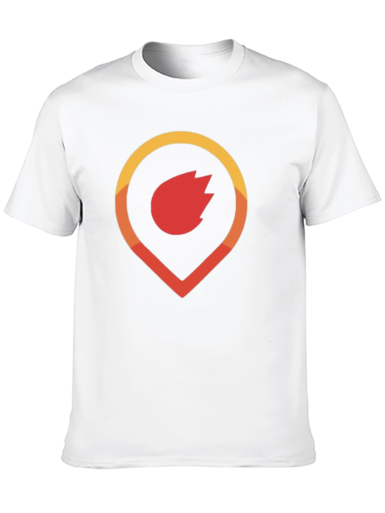 Fiery Location Pin Graphic Tee - Soft Cotton Blend