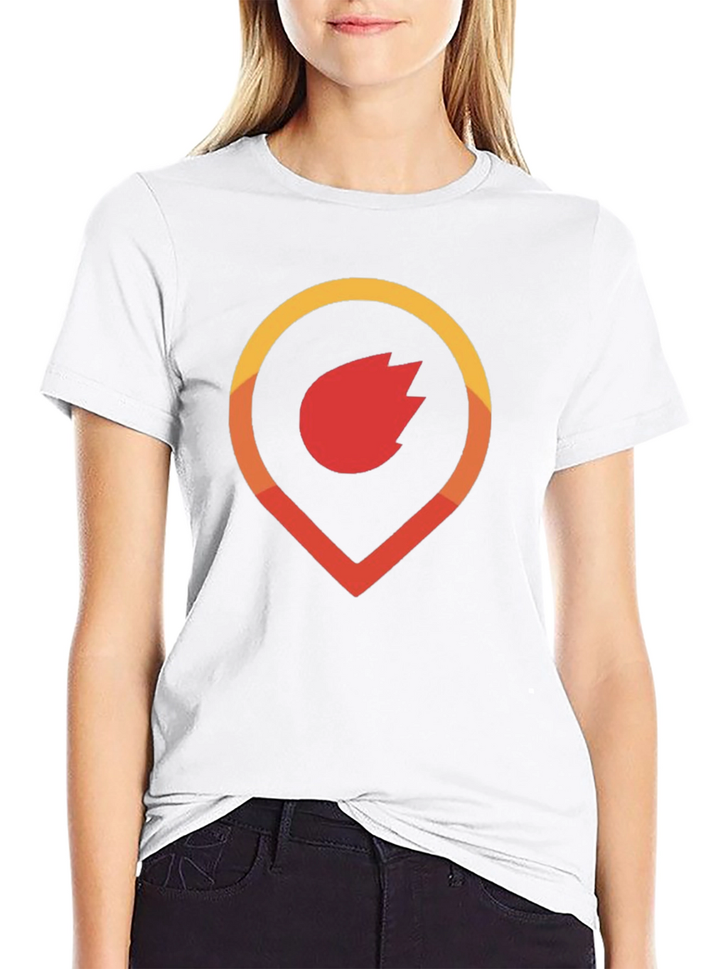 Fiery Location Pin Graphic Tee - Soft Cotton Blend