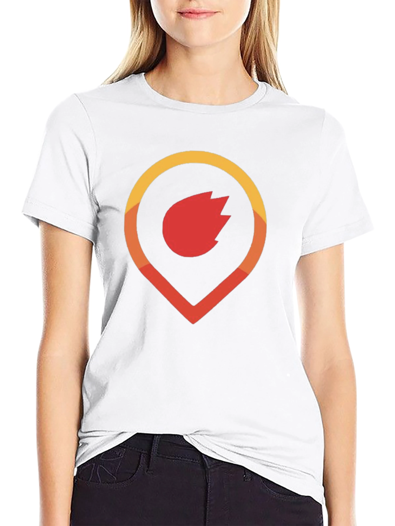 Fiery Location Pin Graphic Tee - Soft Cotton Blend