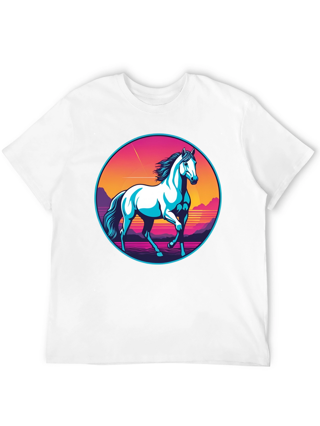 Retro Horse Graphic Tee - Black