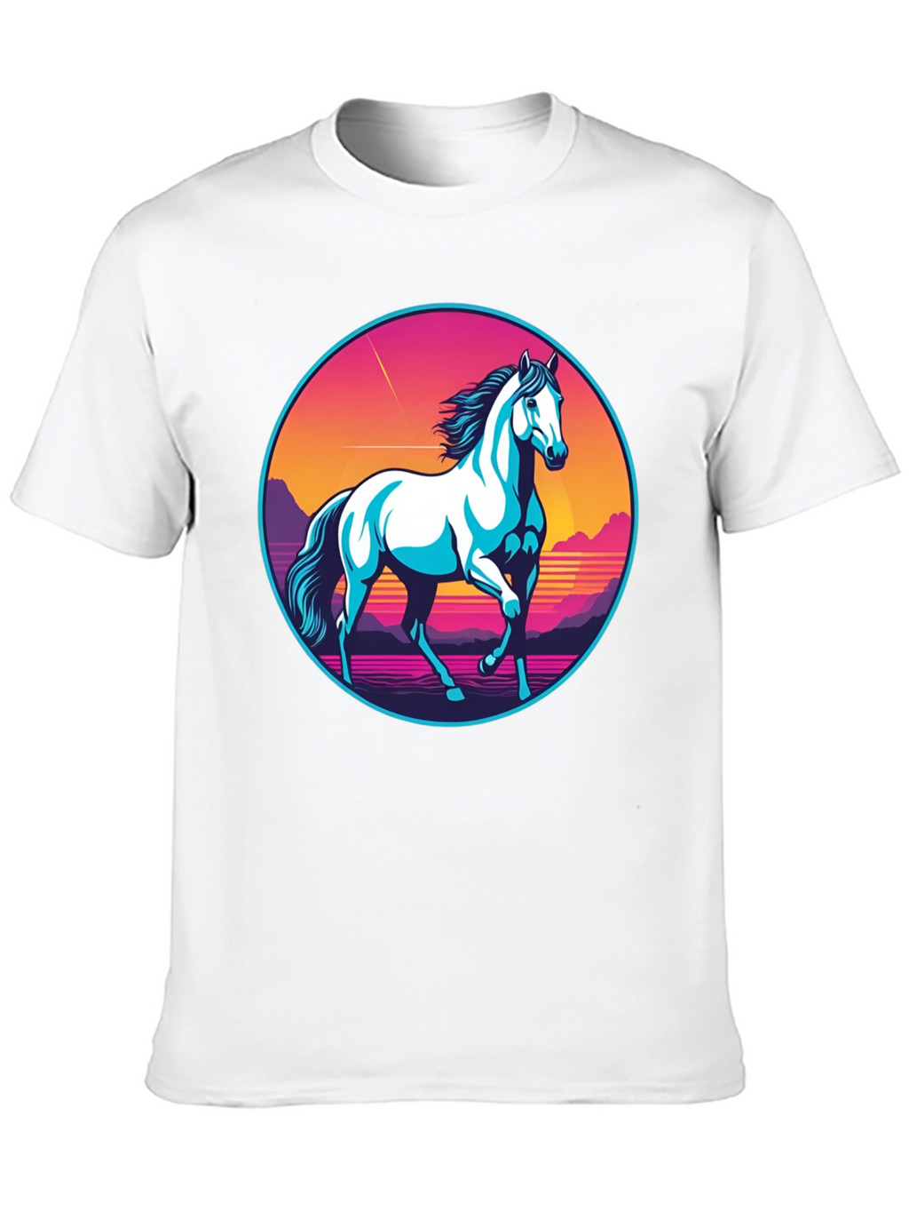 Retro Horse Graphic Tee - Black