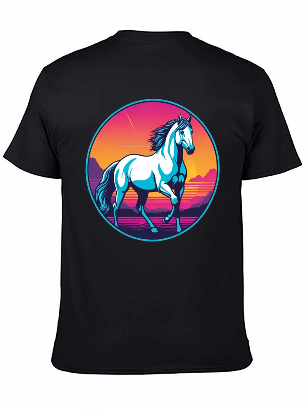 Retro Horse Graphic Tee - Black