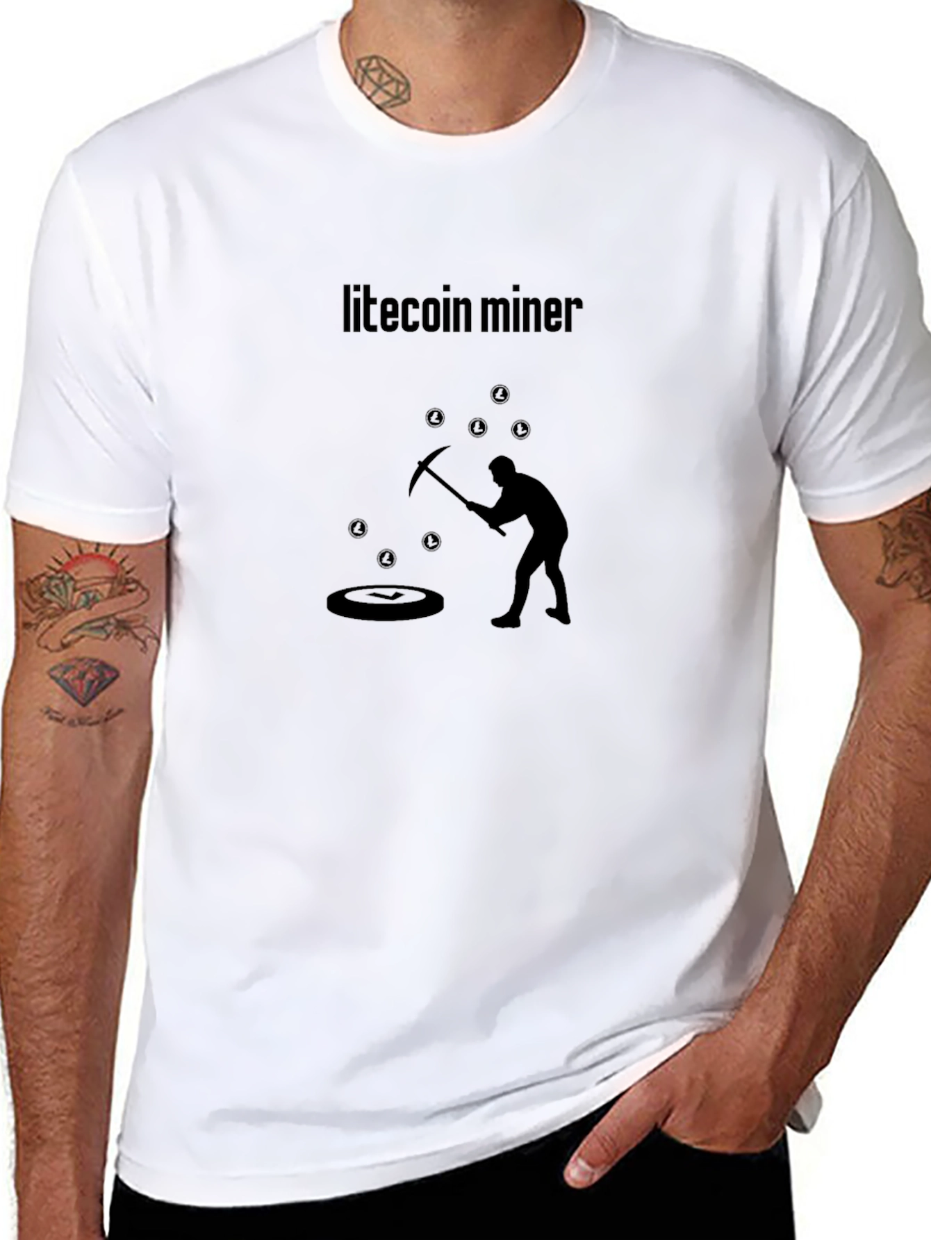 Litecoin Miner Crypto T-Shirt - Black