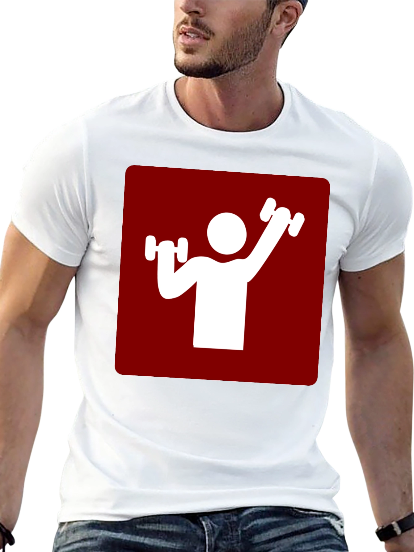 Workout Graphic Tee - Red & White