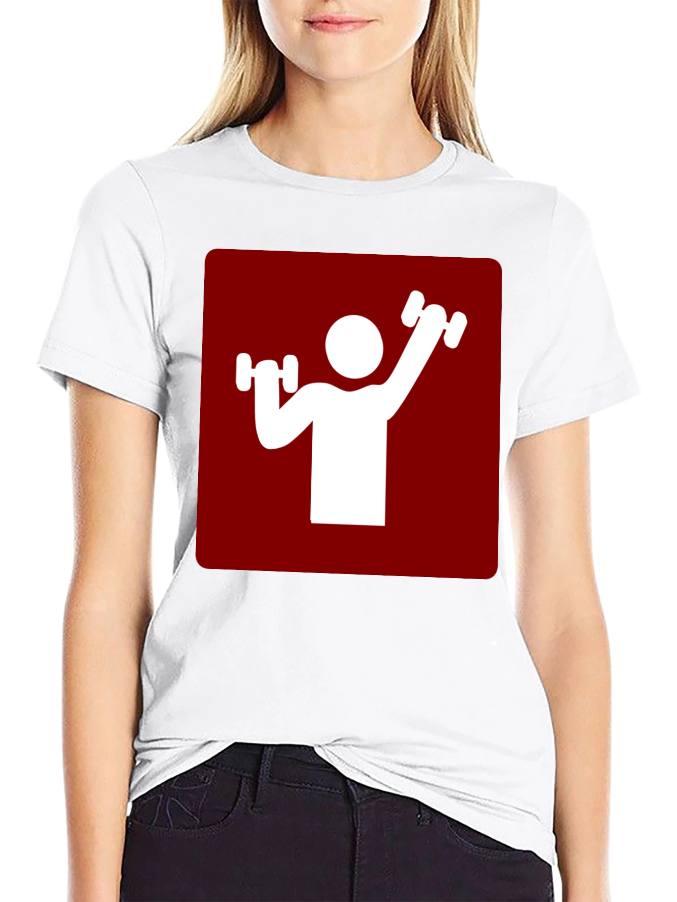 Workout Graphic Tee - Red & White