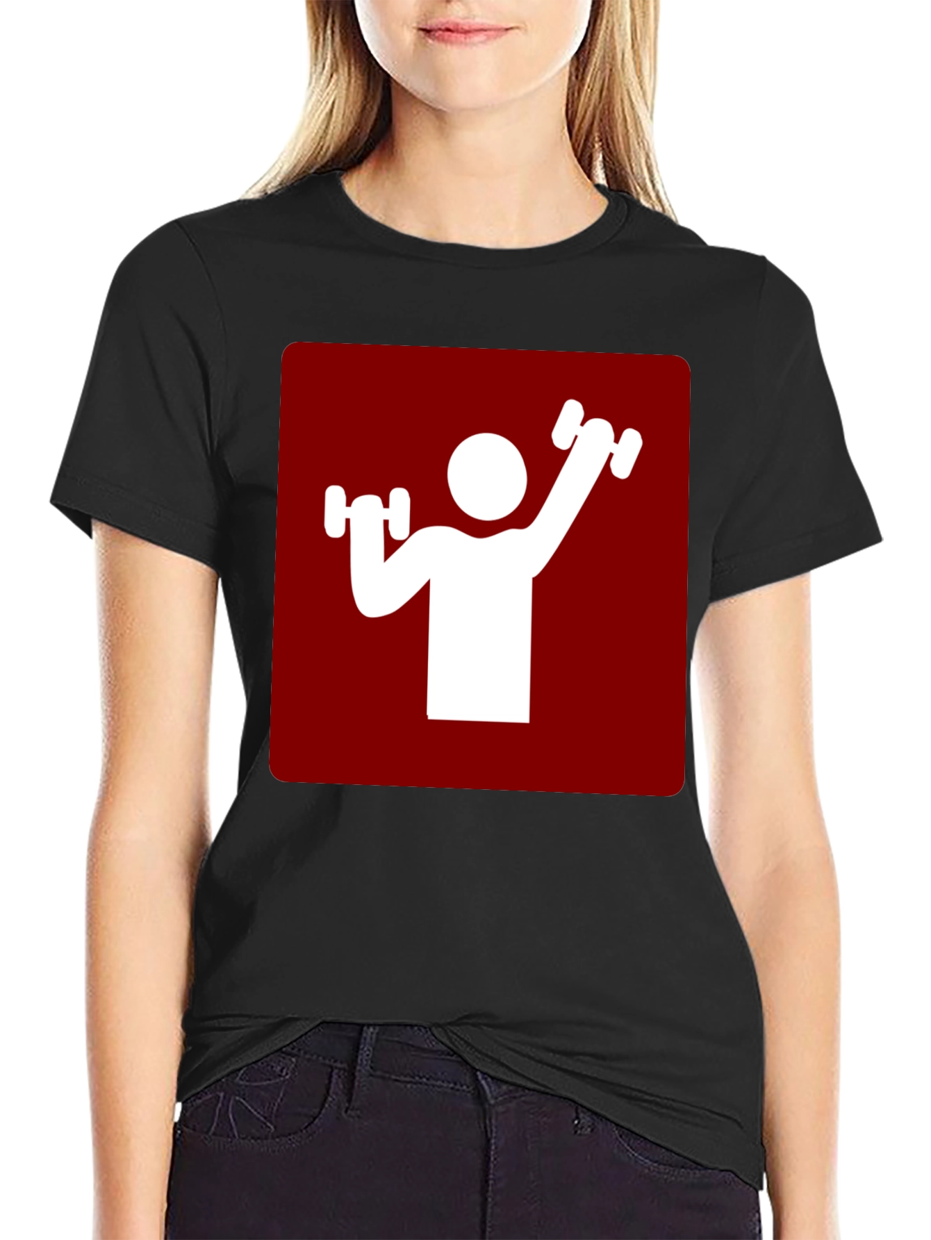 Workout Graphic Tee - Red & White
