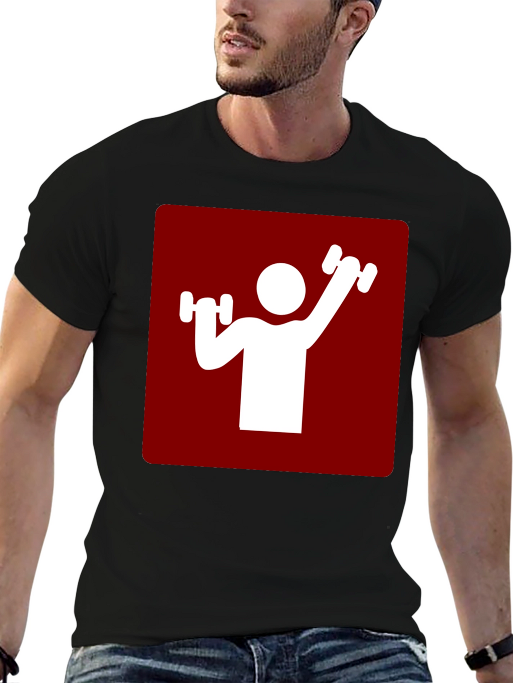 Workout Graphic Tee - Red & White