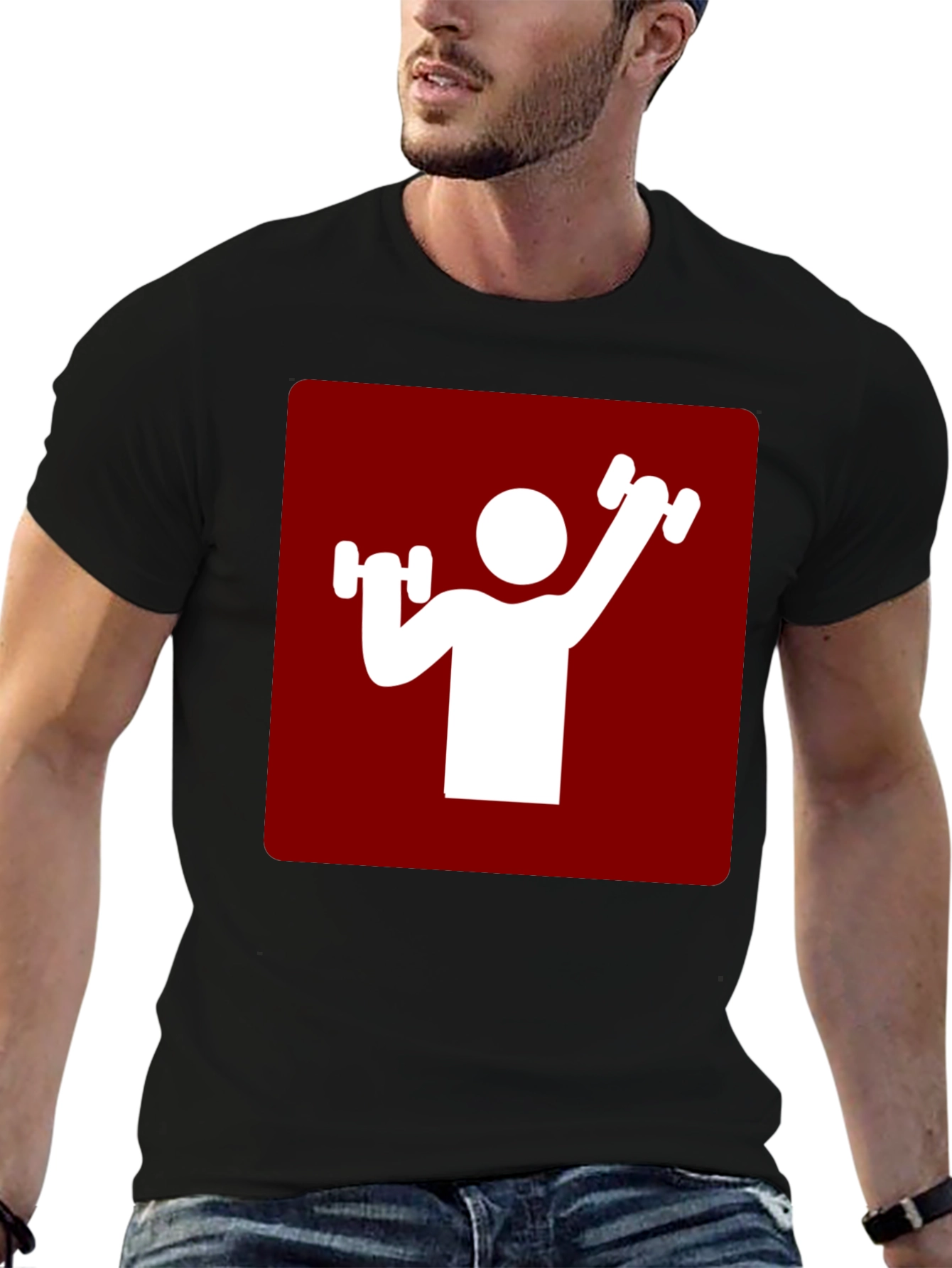 Workout Graphic Tee - Red & White