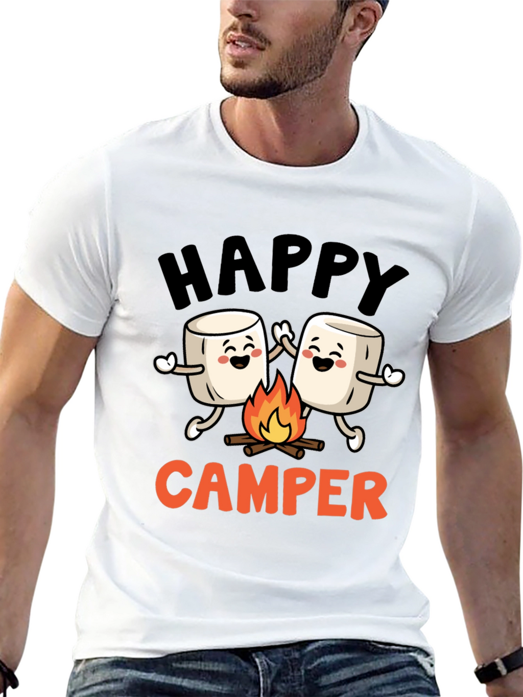 Happy Camper Marshmallow Graphic Tee