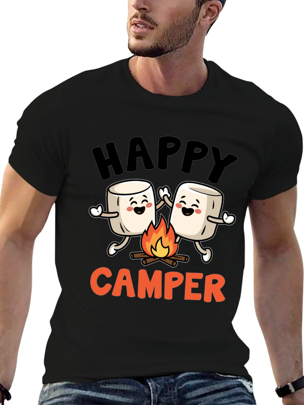 Happy Camper Marshmallow Graphic Tee