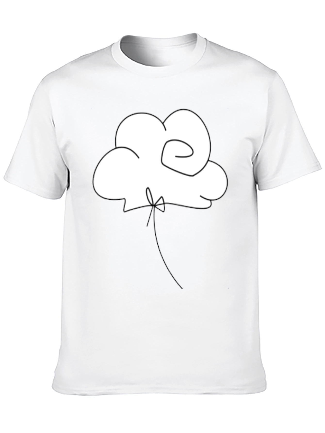 Minimalist Cloud Balloon Black T-Shirt