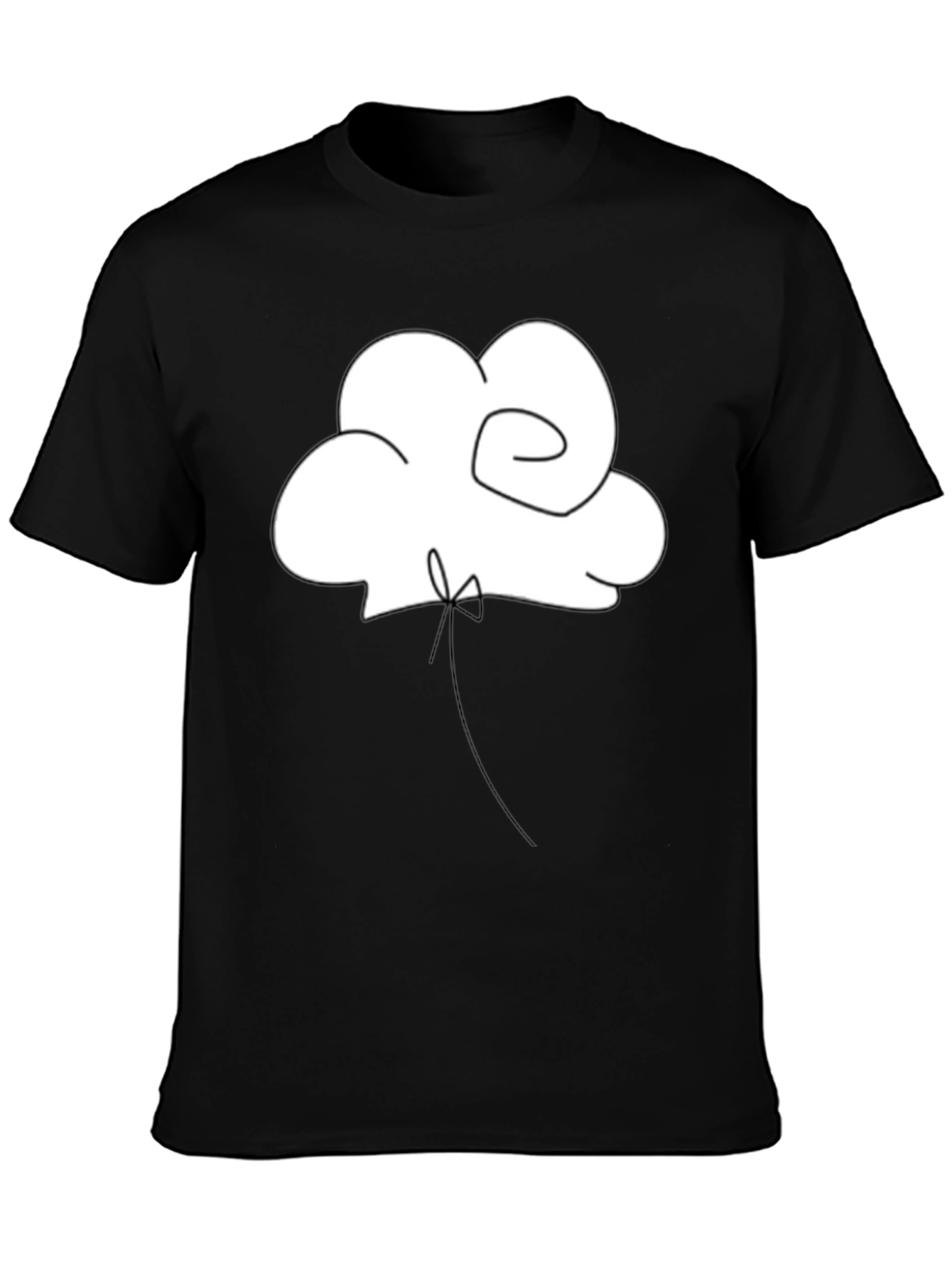 Minimalist Cloud Balloon Black T-Shirt