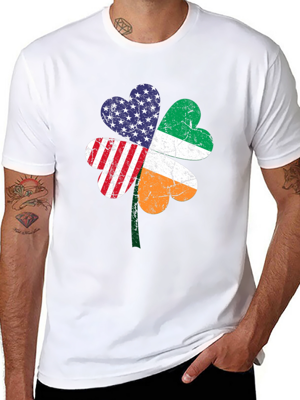 Irish American Pride Shamrock Graphic Tee
