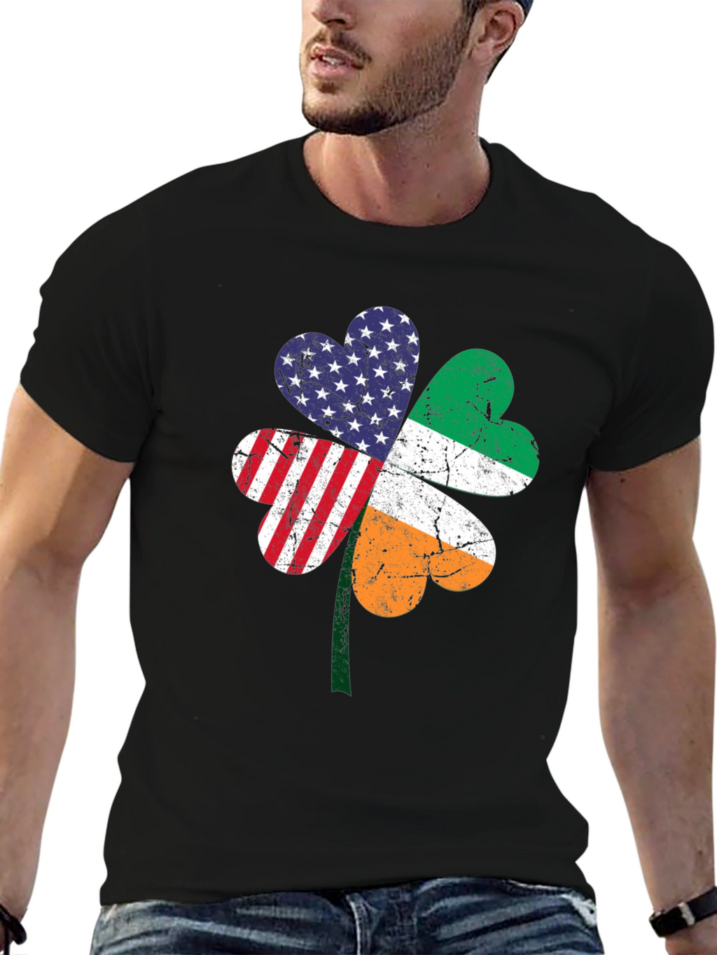 Irish American Pride Shamrock Graphic Tee