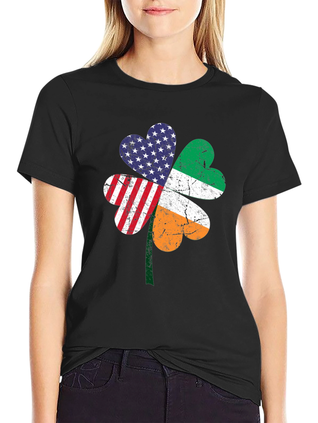 Irish American Pride Shamrock Graphic Tee