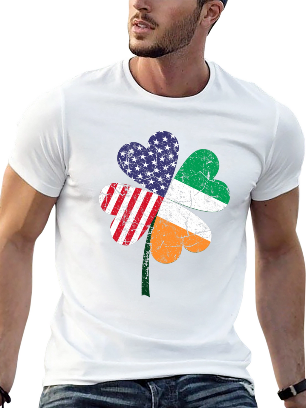 Irish American Pride Shamrock Graphic Tee