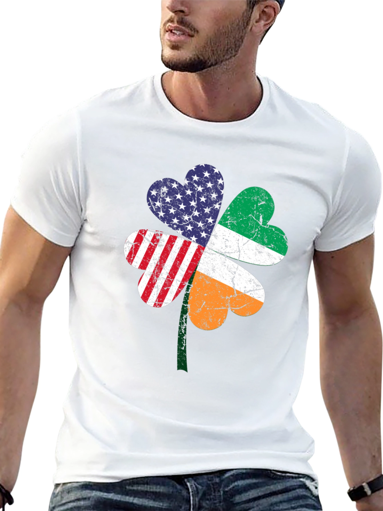 Irish American Pride Shamrock Graphic Tee