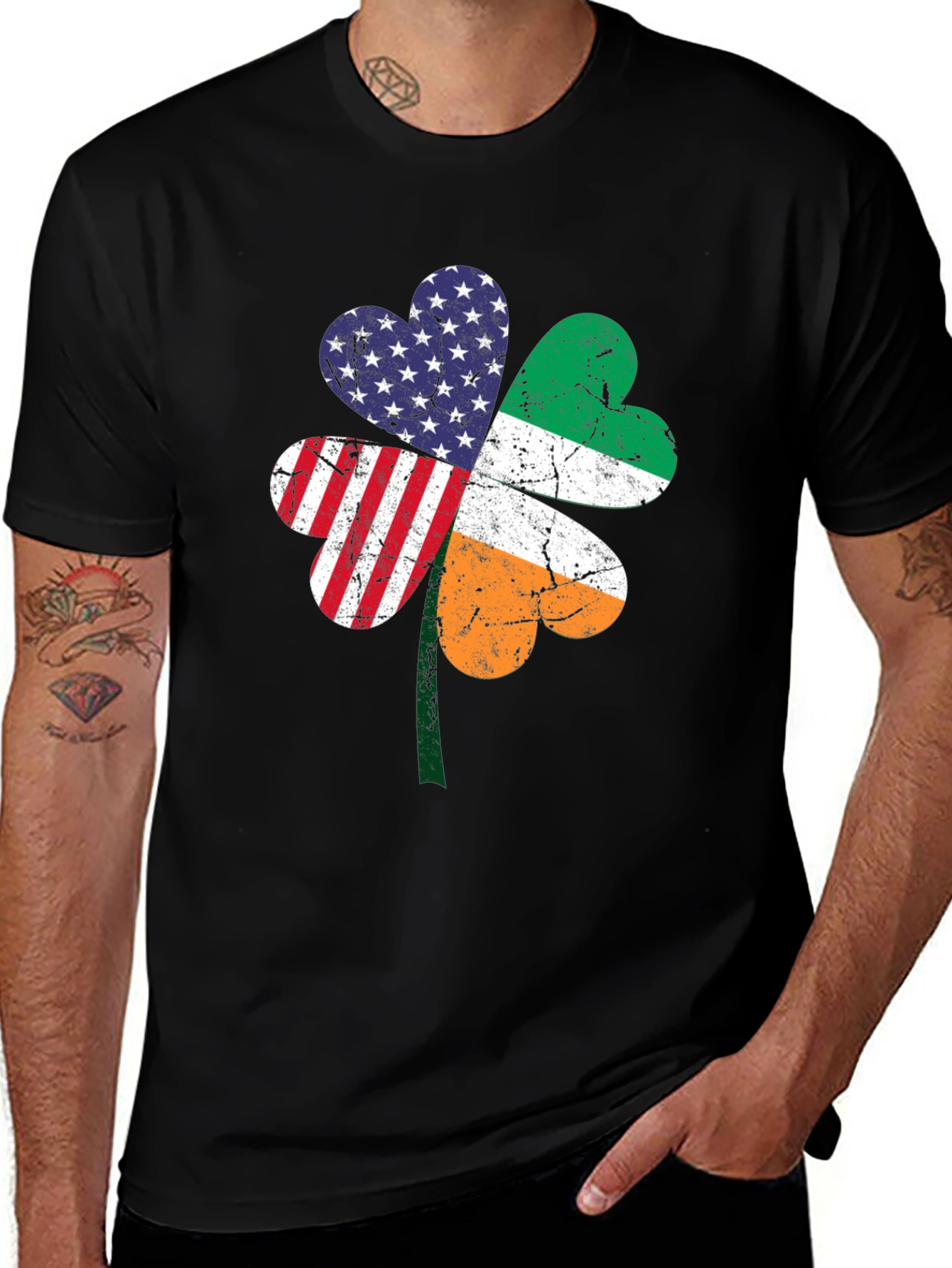 Irish American Pride Shamrock Graphic Tee