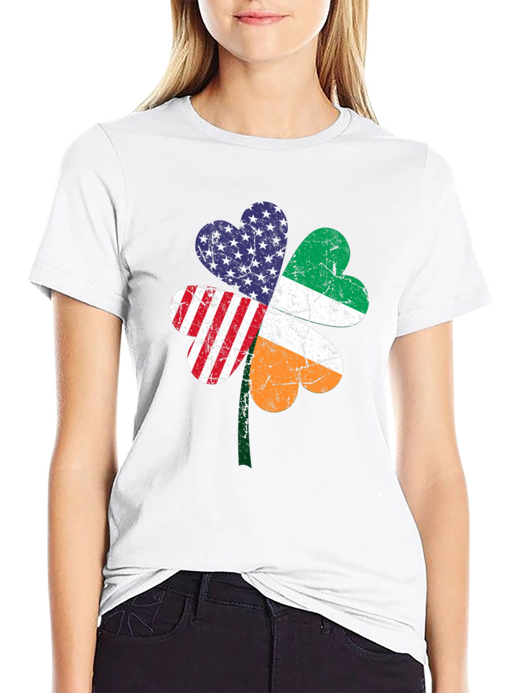 Irish American Pride Shamrock Graphic Tee