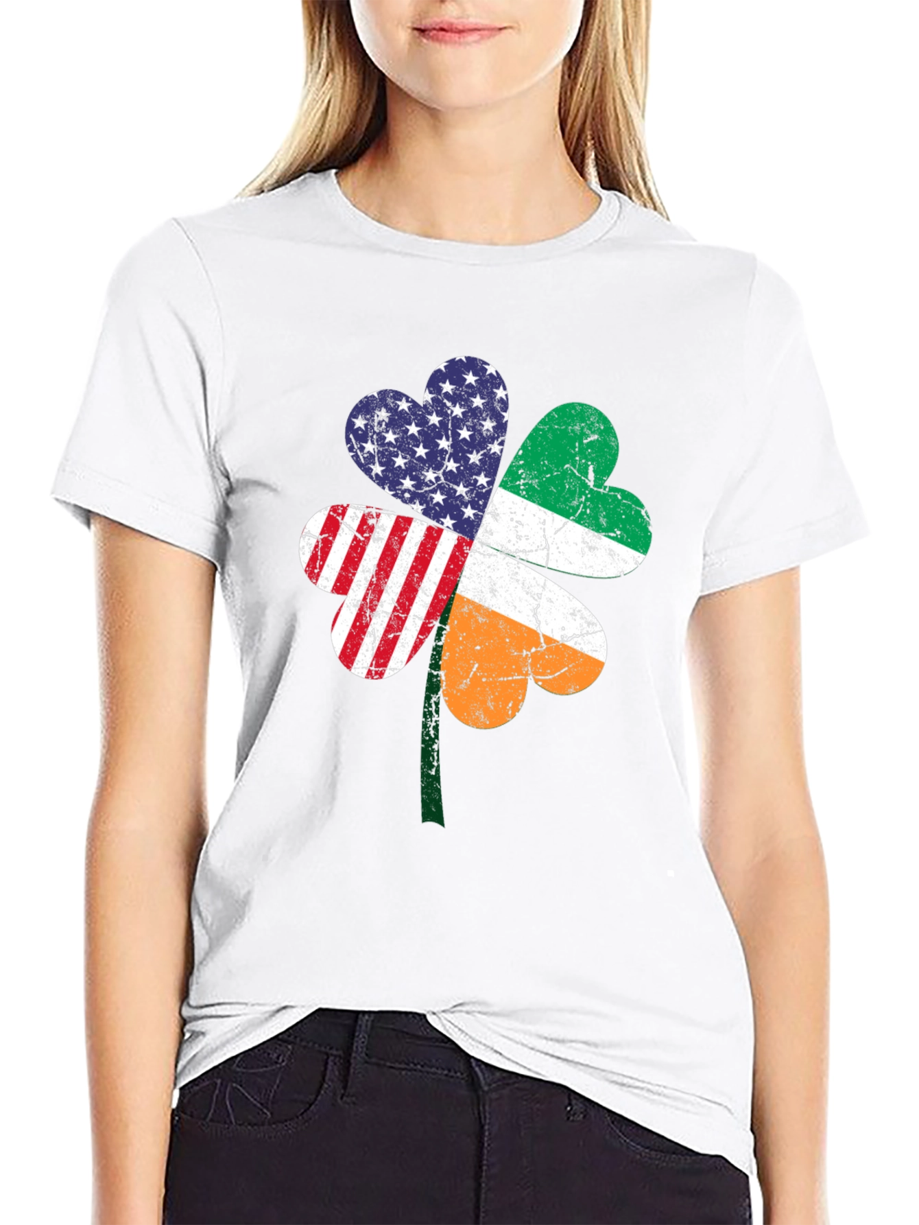 Irish American Pride Shamrock Graphic Tee