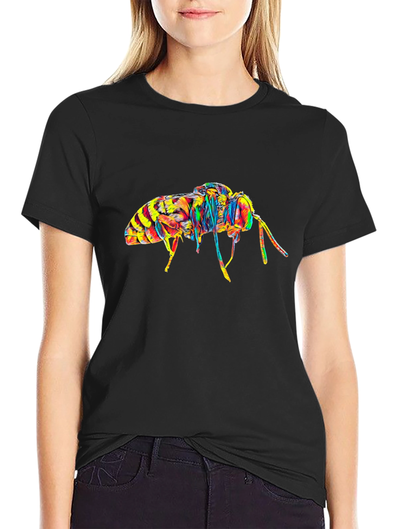 Bee Graphic T-Shirt - Artistic Insect Design